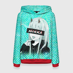 Толстовка-худи женская Zero Two Хикка, цвет: 3D-красный