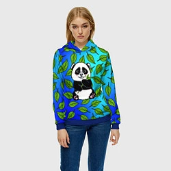 Толстовка-худи женская Панда, цвет: 3D-синий — фото 2