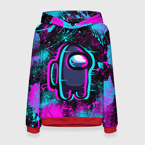 Женская толстовка NEON AMONG US / 3D-Красный – фото 1