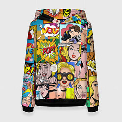 Толстовка-худи женская Pop Art, цвет: 3D-черный