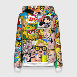 Толстовка-худи женская Pop Art, цвет: 3D-белый