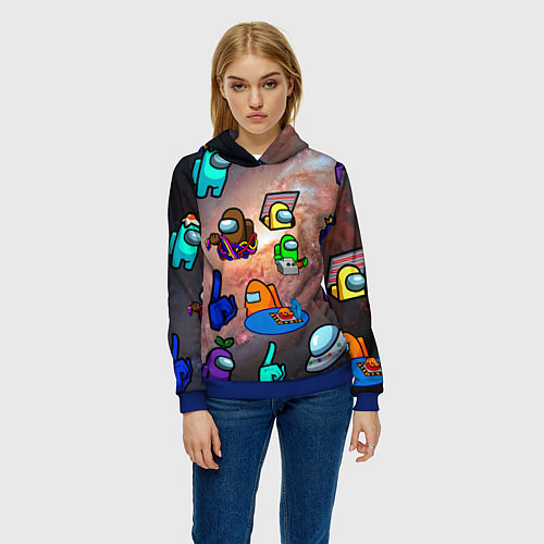 Женская толстовка Among Us Чёрная дыра / 3D-Синий – фото 3