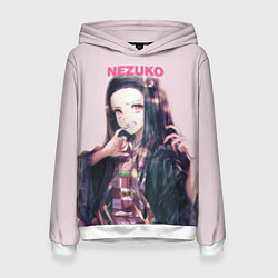 Толстовка-худи женская Nezuko, цвет: 3D-белый