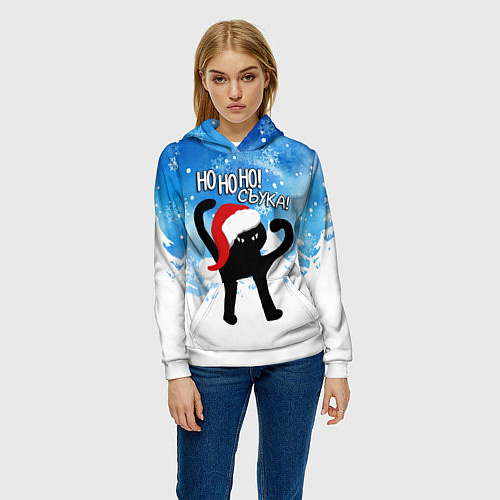 Женская толстовка HO HO HO! СЪУКА / 3D-Белый – фото 3
