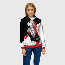 Толстовка-худи женская Asuka Langley Evangelion, цвет: 3D-красный — фото 2