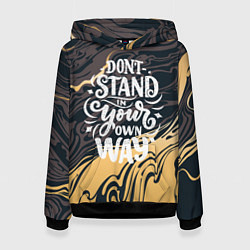 Толстовка-худи женская Мотивация, цвет: 3D-черный