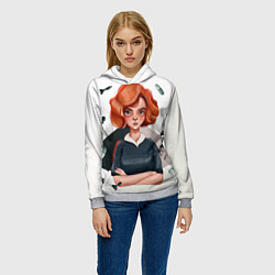 Толстовка-худи женская Ход Королевы, цвет: 3D-меланж — фото 2
