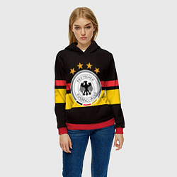 Толстовка-худи женская СБОРНАЯ ГЕРМАНИИ, цвет: 3D-красный — фото 2
