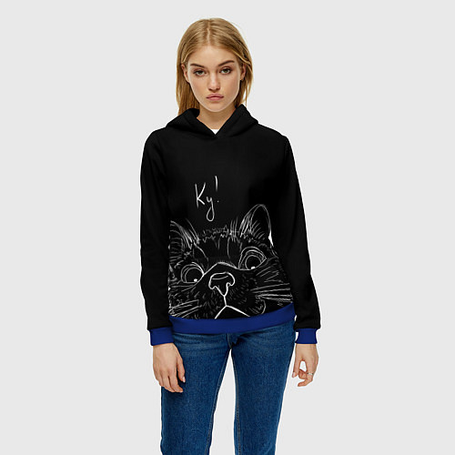 Женская толстовка Говорящий кот / 3D-Синий – фото 3