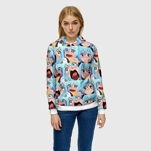 Женская толстовка Аква Коносуба Aqua Konosuba / 3D-Белый – фото 3