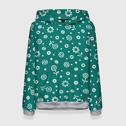 Толстовка-худи женская Цветы, цвет: 3D-меланж