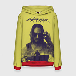 Толстовка-худи женская Cyberpunk 2077, цвет: 3D-красный