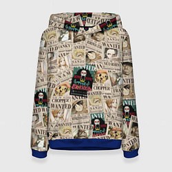 Толстовка-худи женская Ван пис, цвет: 3D-синий