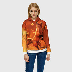 Толстовка-худи женская Лисенок, цвет: 3D-белый — фото 2