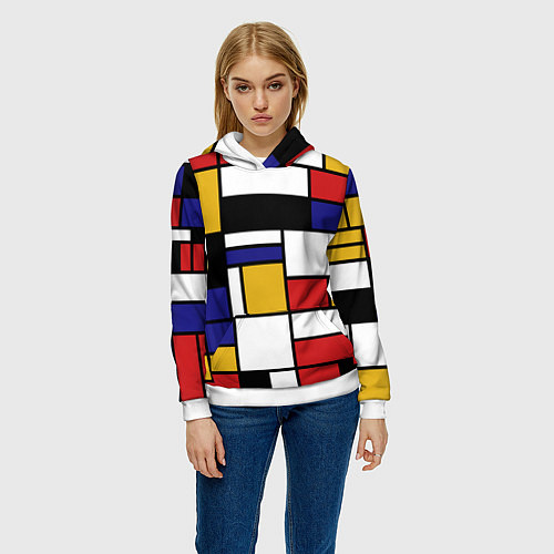 Женская толстовка Color blocking / 3D-Белый – фото 3