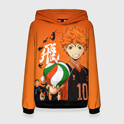 Толстовка-худи женская ВОЛЕЙБОЛ!! HAIKYUU!!, цвет: 3D-черный
