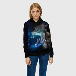 Толстовка-худи женская Волчара Юморит, цвет: 3D-черный — фото 2