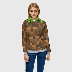 Толстовка-худи женская Minecraft камуфляж, цвет: 3D-меланж — фото 2