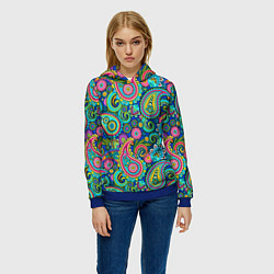 Толстовка-худи женская Славянские Узоры, цвет: 3D-синий — фото 2