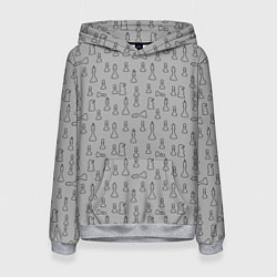 Толстовка-худи женская Шахматы, цвет: 3D-меланж