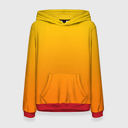 Толстовка-худи женская Оранжевый градиент, цвет: 3D-красный