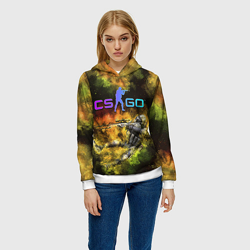 Женская толстовка CS GO Gold dust / 3D-Белый – фото 3