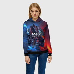 Толстовка-худи женская Mass EFFECT Legendary ed, цвет: 3D-черный — фото 2