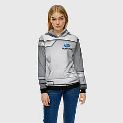 Толстовка-худи женская SUBARU СУБАРУ, цвет: 3D-черный — фото 2