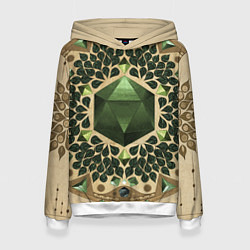 Толстовка-худи женская DnD Dices: Pattern, цвет: 3D-белый