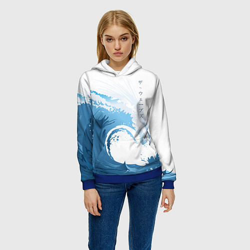 Женская толстовка WAVE ВОЛНЫ / 3D-Синий – фото 3
