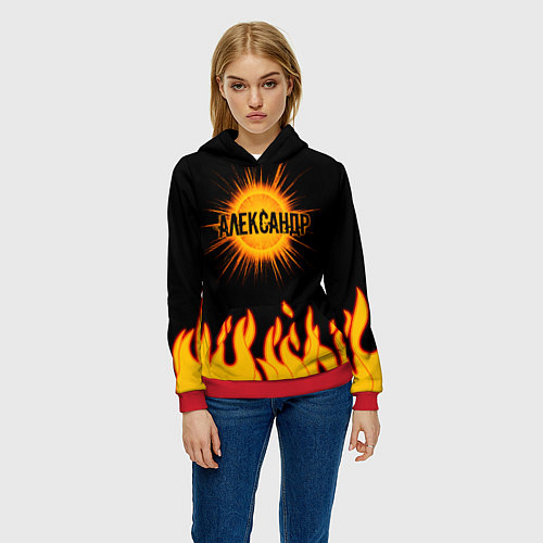 Женская толстовка Александр / 3D-Красный – фото 3