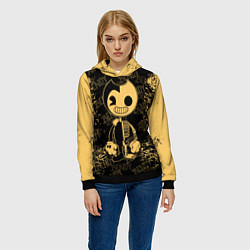 Толстовка-худи женская Bendy And The Ink Machine краска, цвет: 3D-черный — фото 2