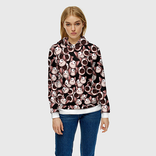 Женская толстовка Popping cats / 3D-Белый – фото 3