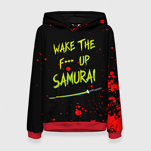 Женская толстовка WAKE THE F*** UP SAMURAI / 3D-Красный – фото 1