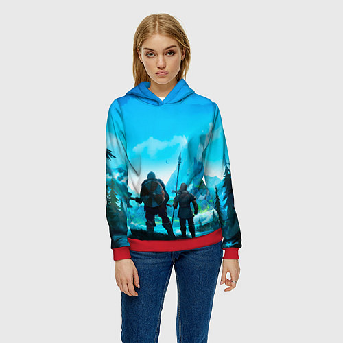 Женская толстовка Вальгала / 3D-Красный – фото 3