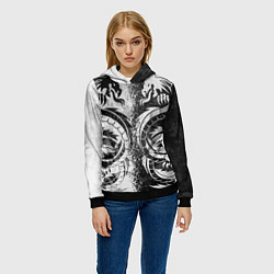 Толстовка-худи женская ДРАКОНЫ DRAGONS, цвет: 3D-черный — фото 2