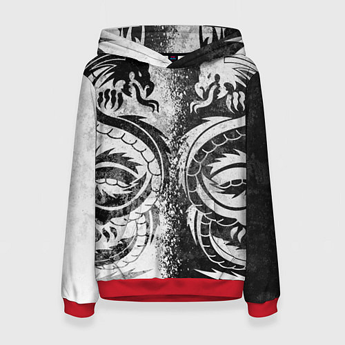 Женская толстовка ДРАКОНЫ DRAGONS / 3D-Красный – фото 1