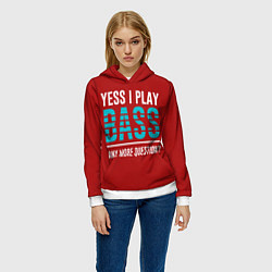 Толстовка-худи женская Красивая музыка, цвет: 3D-белый — фото 2