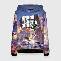Толстовка-худи женская ЭКШЕН Grand Theft Auto V, цвет: 3D-черный