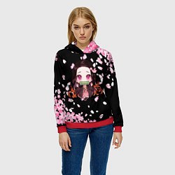 Толстовка-худи женская NEZUKO НЕЗУКО, цвет: 3D-красный — фото 2