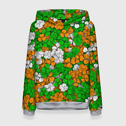 Толстовка-худи женская Ирландский клевер, цвет: 3D-меланж