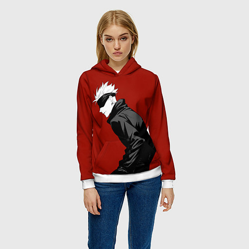 Женская толстовка Годжо Магическая Битва арт02 / 3D-Белый – фото 3