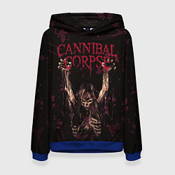 Толстовка-худи женская Cannibal Corpse Skeleton, цвет: 3D-синий