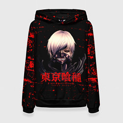 Толстовка-худи женская Токийский гуль Tokyo Ghoul, цвет: 3D-черный