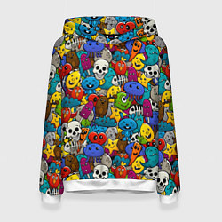 Толстовка-худи женская Граффити, цвет: 3D-белый