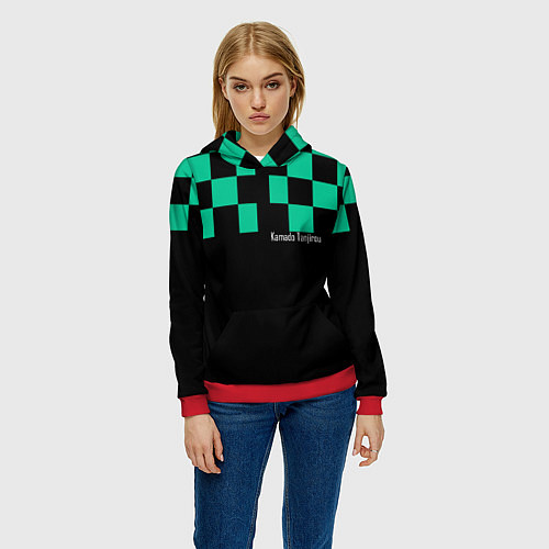 Женская толстовка Kamado Tanjirou Kimetsu no Yaiba / 3D-Красный – фото 3