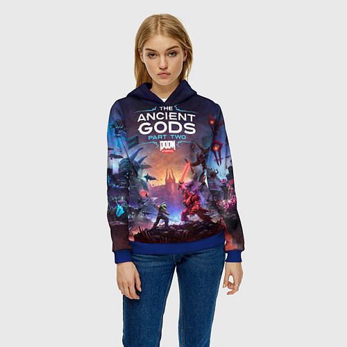 Женская толстовка DOOM Eternal: The Ancient Gods / 3D-Синий – фото 3