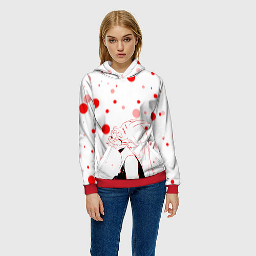 Женская толстовка AHEGAO KAGUYA / 3D-Красный – фото 3