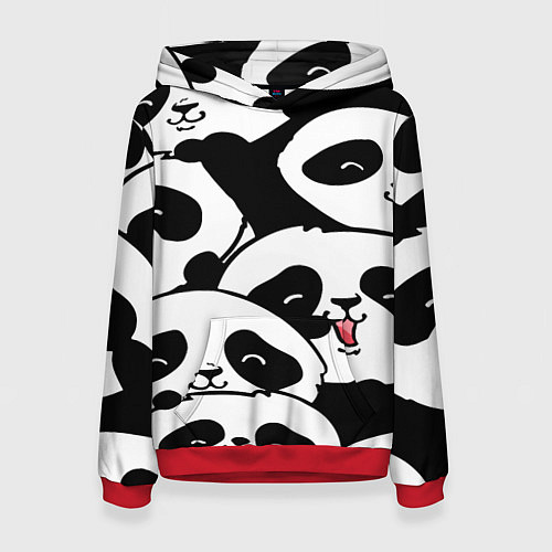 Женская толстовка Панды / 3D-Красный – фото 1