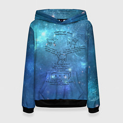 Толстовка-худи женская Барашек Маленького Принца, цвет: 3D-черный